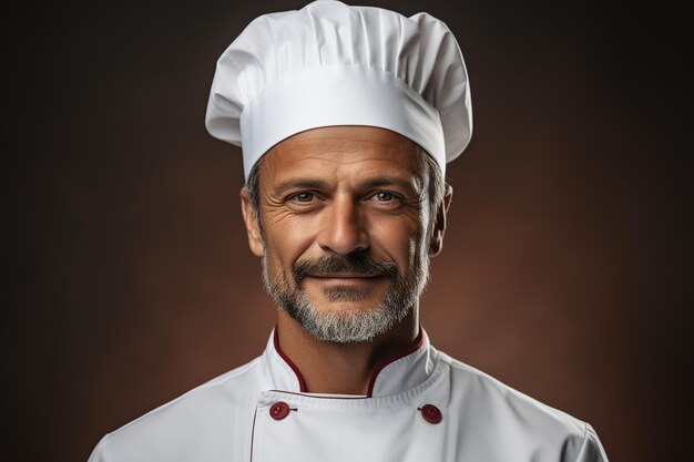 Foto chef draagt een chef39s hoed op een doorzichtige achtergrond ai