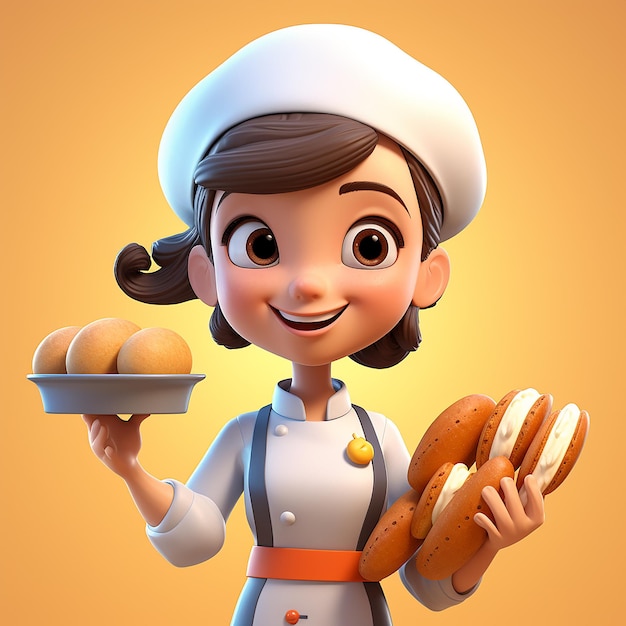 chef girl illustration