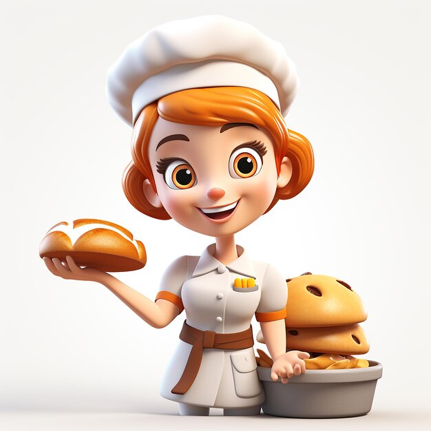 chef girl illustration