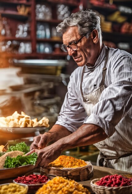 A chef in his work environment