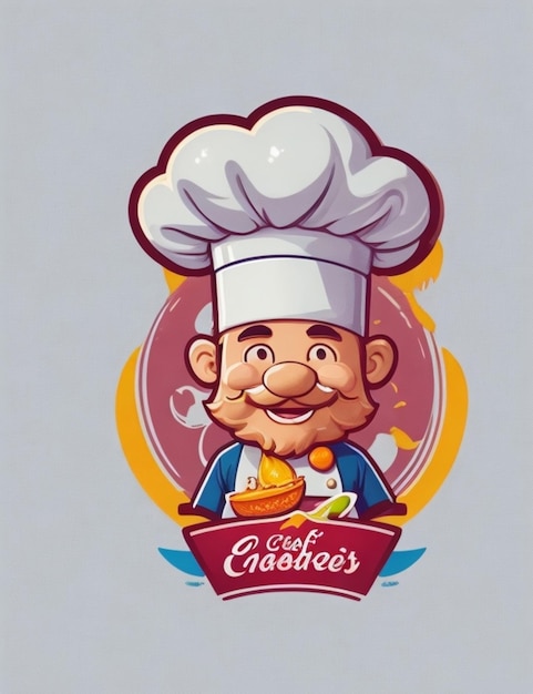 chef illustration mascot cartoon logo design