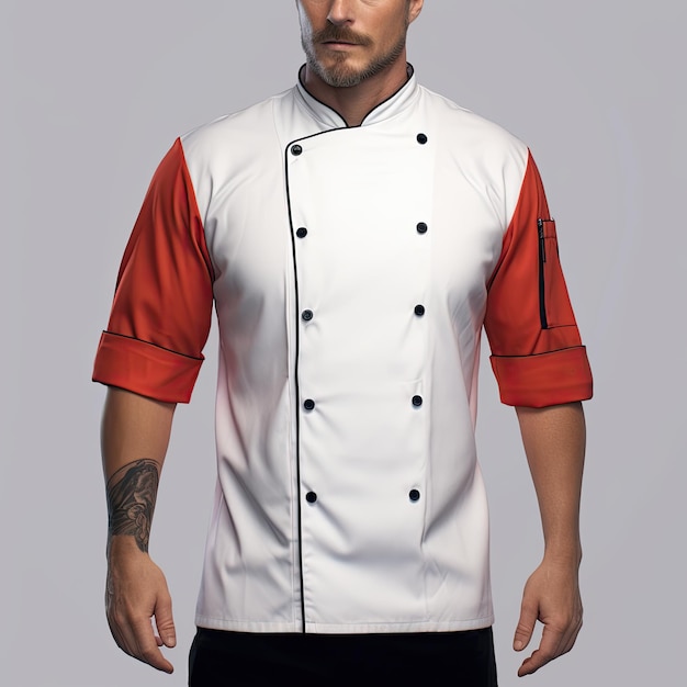 Photo chef jacket mockup chef uniform chef jacket