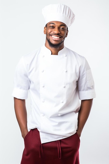 Chef-kok man Afro-Amerikaanse jonge volwassene Zelfverzekerde pose