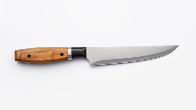 chef-kokken mes met een roestvrij stalen mes geïsoleerd op witte achtergrond