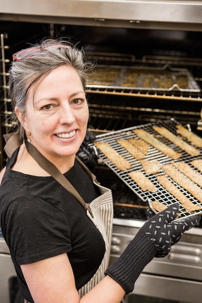 Chef making gluten free chips in the kitchen.