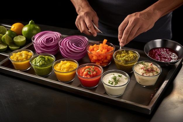 chef making salad