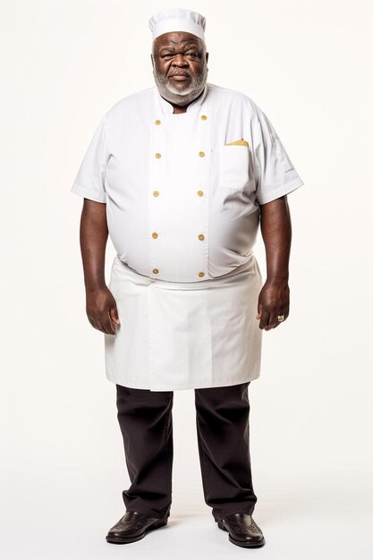 Chef male AfricanAmerican Senior Confident pose