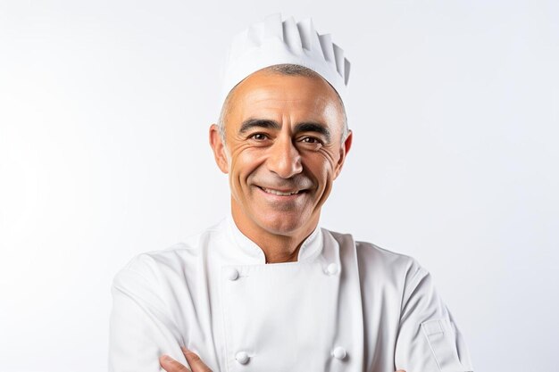 Photo chef male caucasian middle aged confident pose