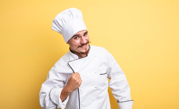 Chef man looking arrogant, successful, positive and proud