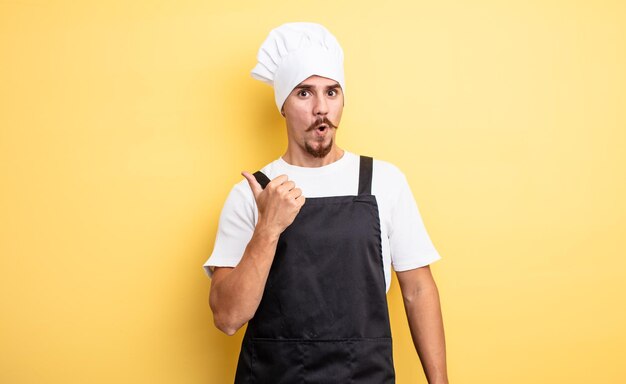 Chef man looking astonished in disbelief