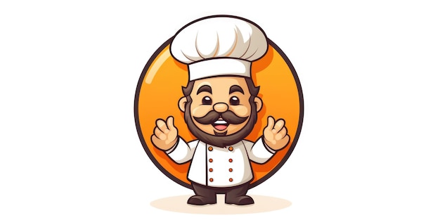 Chef mascot for a company logo line art Generative AI