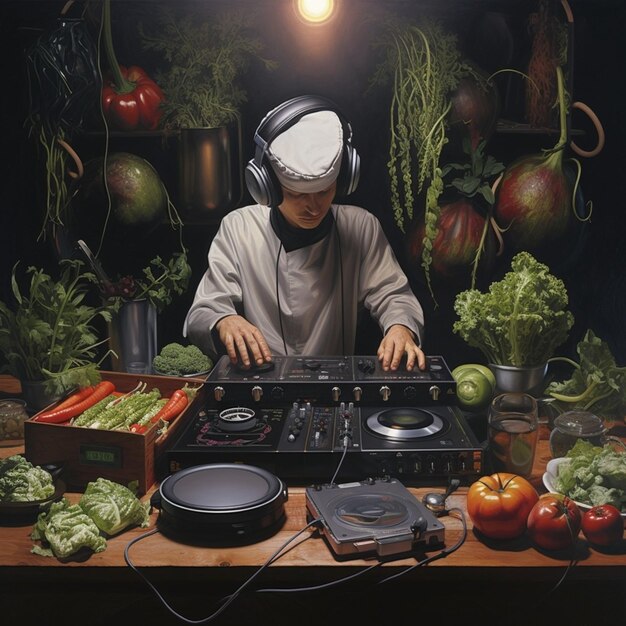 Photo chef music cooking