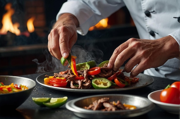 Chef Preparing Fajitas