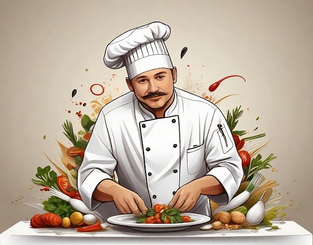 chef preparing food Generative AI
