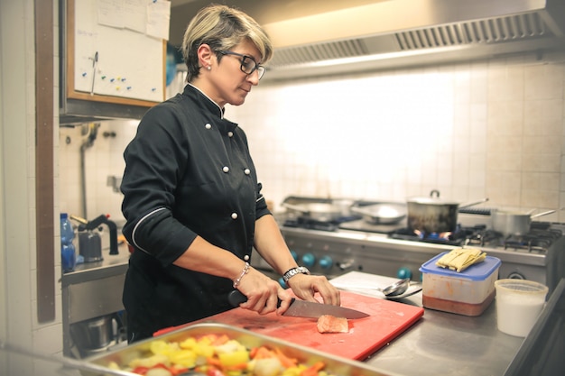 Chef preparing meal