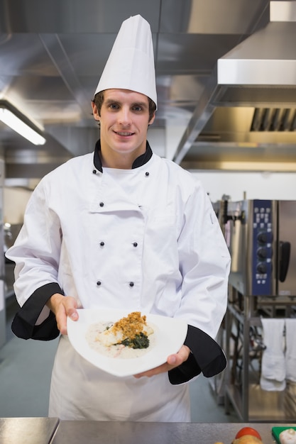 Chef presenting his plate