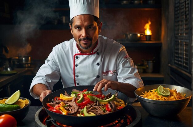 Chef Serving Fajitas