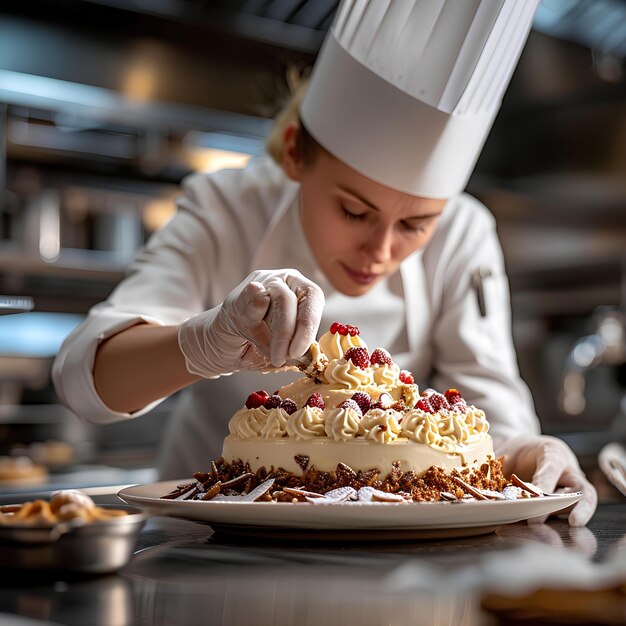 Chef wearing white hat