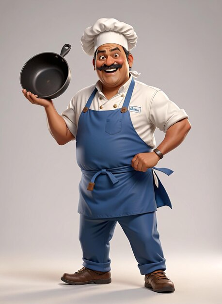 a chef with a frying pan