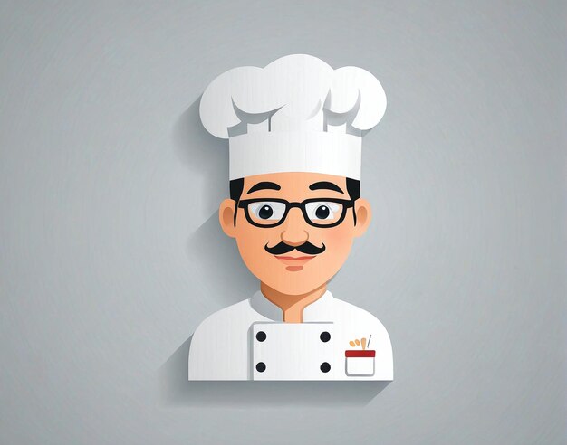 Photo a chef with a mustache and glasses