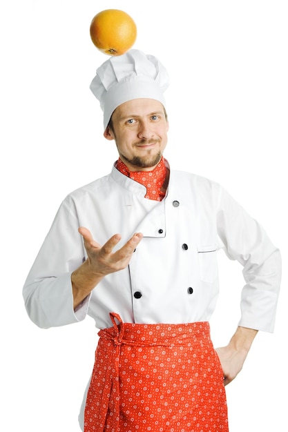 Chef with orange