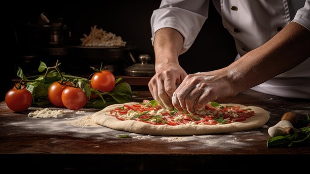 Chef39s Hands Making Pizza Photography