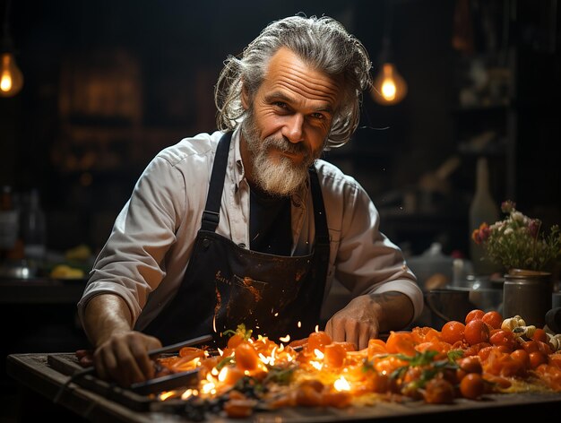 Photo chefs culinary mastery captivating portrait