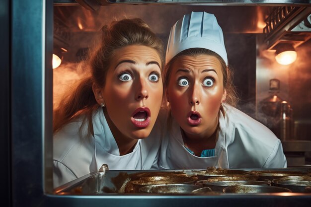 Chefs startled by smoking oven dish