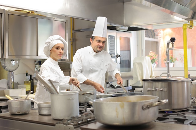 Chefs working in a restaurant