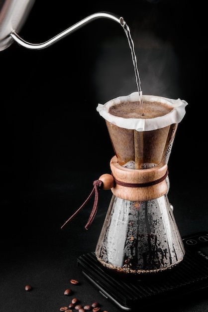 Chemex coffeemaker is a manual pour-over style glass coffeemaker