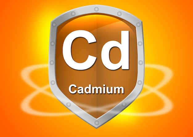 Photo chemical element cadmium on a shield