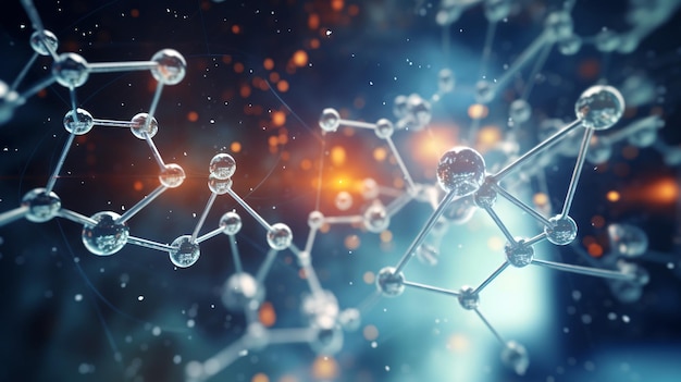 Photo chemical formulas move in space science and mathematics