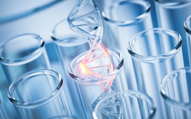 chemical glassware in the laboratory 3d rendering