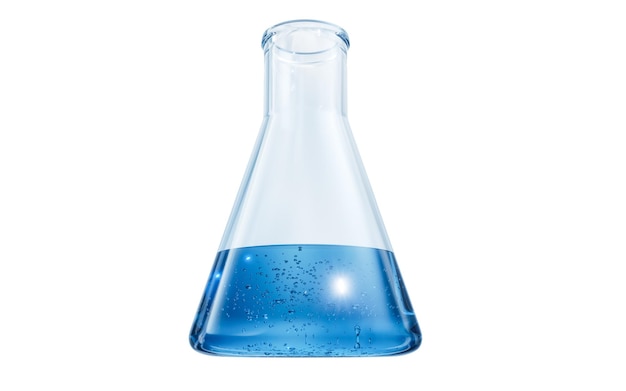 Chemical glassware and liquid 3d rendering