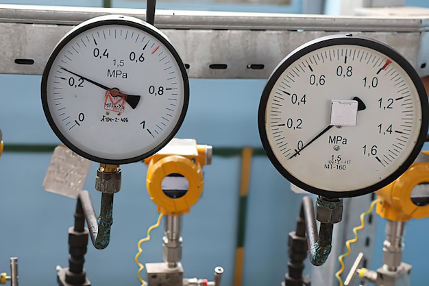 Photo chemical industry pressure gauge measure device on oil factory