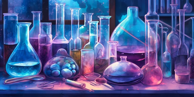 Химическая лабораторная посуда научная наука