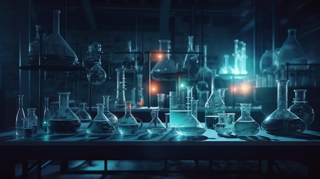 Chemical laboratory background Laboratory concept