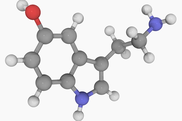 Foto struttura chimica della serotonina