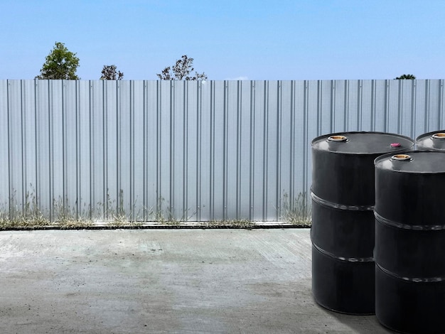 Chemical tank in storage yard in industrial plant