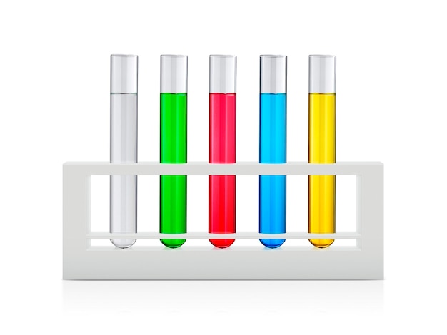 Photo chemical test tube on white background