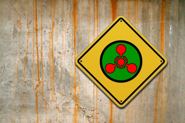 Chemical weapon sign on a concrete wall