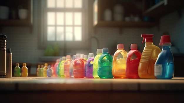 Chemicals bottles Household equipment Generative Ai