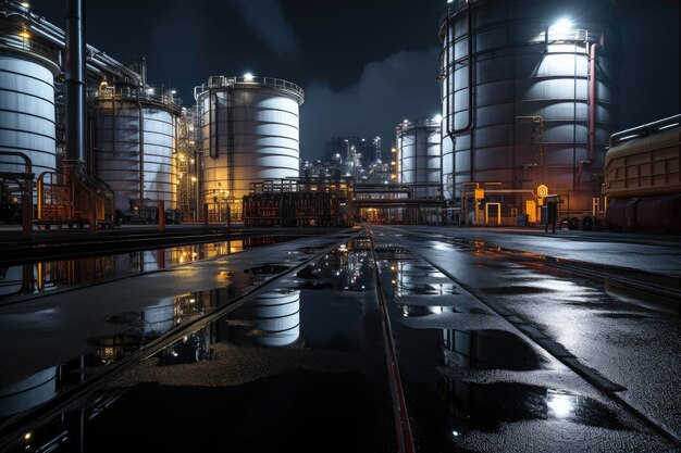 Foto chemische tank in een opslagplaats in een industriële fabriek