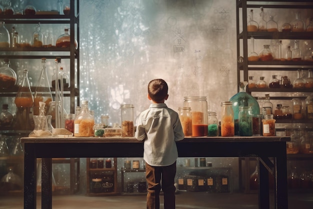 Chemist child man Generate Ai