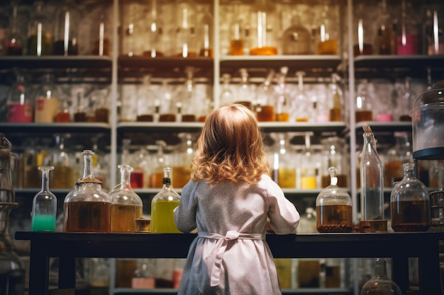 化学者の子供女性 Generate Ai