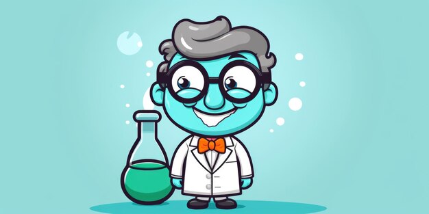 Chemist mascot for a company logo line art Generative AI