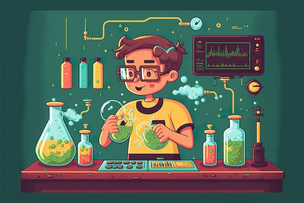 Chemistry flat illustration