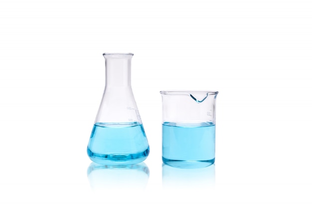 Photo chemistry laboratory research beaker and test tube