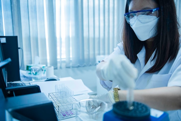 Photo chemists mixed up chemical to find antiretroviral drugs at the labexperiment to detect virus was found in the blooddevelopers of potential medicines and vaccines against covid19