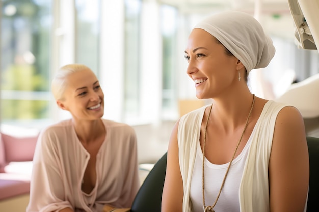 Chemo patient portrait of a happy cancer patient cancer patient on wheelchair